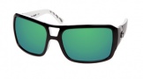 Costa Del Mar Lago - Black-White Frame Sunglasses - Green Mirror Glass/COSTA 400