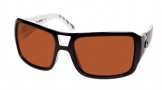 Costa Del Mar Lago - Black-White Frame Sunglasses - Copper Glass/COSTA 580