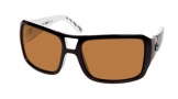 Costa Del Mar Lago - Black-White Frame Sunglasses - Amber CR 39/COSTA 400